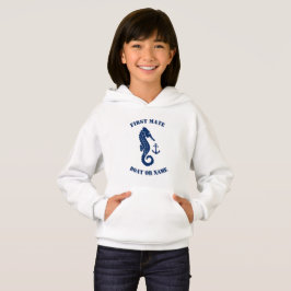 Sjöhästen Anchor First Mate Boat eller Namn White T Shirt