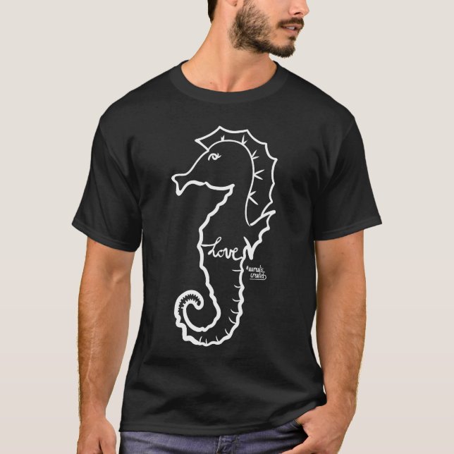 Sjöhästs kärlek retro t shirt (Framsida)