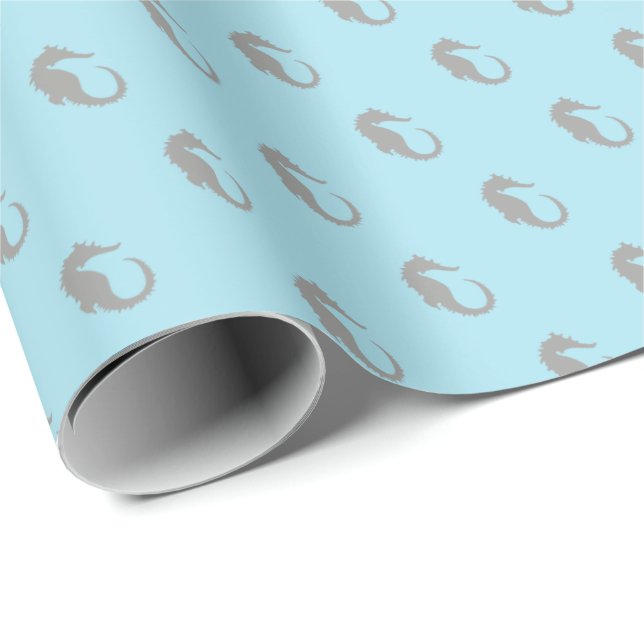 Sjöhästsgåva Aqua Beach Presentpapper (Rullad Hörn)