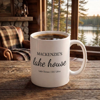 Sjöhus Chic Enkel Typografi Personlig Kaffemugg