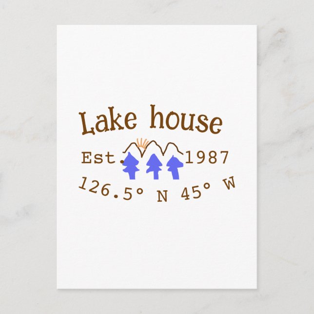 Sjöhus ets. Datum år anpassade koordinater lägg ti Vykort (Framsida)