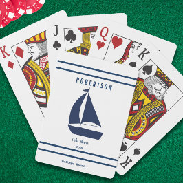 Sjöhus Familjenamn Marinblå Nautilus Casinokort
