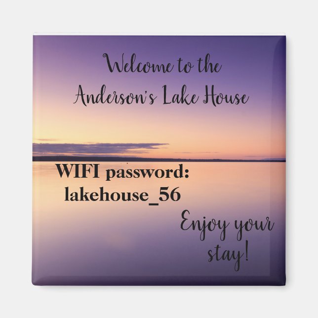 Sjöhus Magnet Semesteruthyrning Wifi Lösenord (Framsidan)