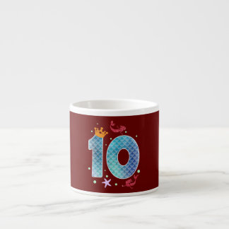 Sjöjungfru 10-årsdag Tio år gammal flicka 10 Espressomugg