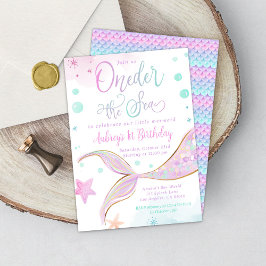 Sjöjungfru 1:a födelsedagen Bassäng Party under ha Inbjudningar