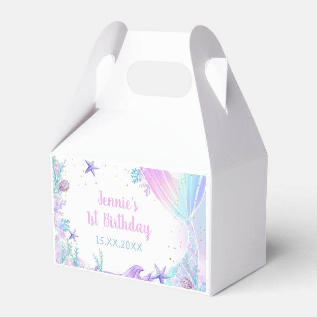 Sjöjungfru 1:a födelsedagsflickan Party Presentaskar (Framsidan Sidan)