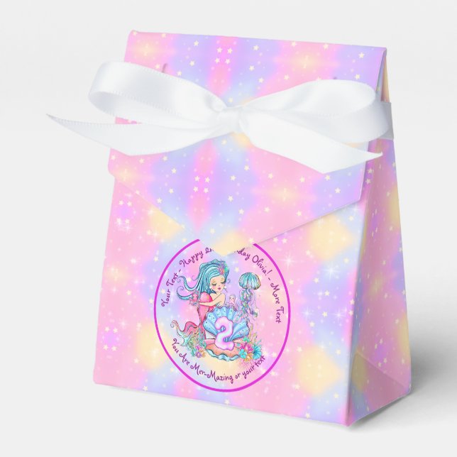 Sjöjungfru 2:a födelsedag Ändra text anpassa Presentaskar (Framsidan Sidan)