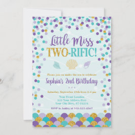 Sjöjungfru 2:a födelsedagsinbjudan | Under havet Inbjudningar