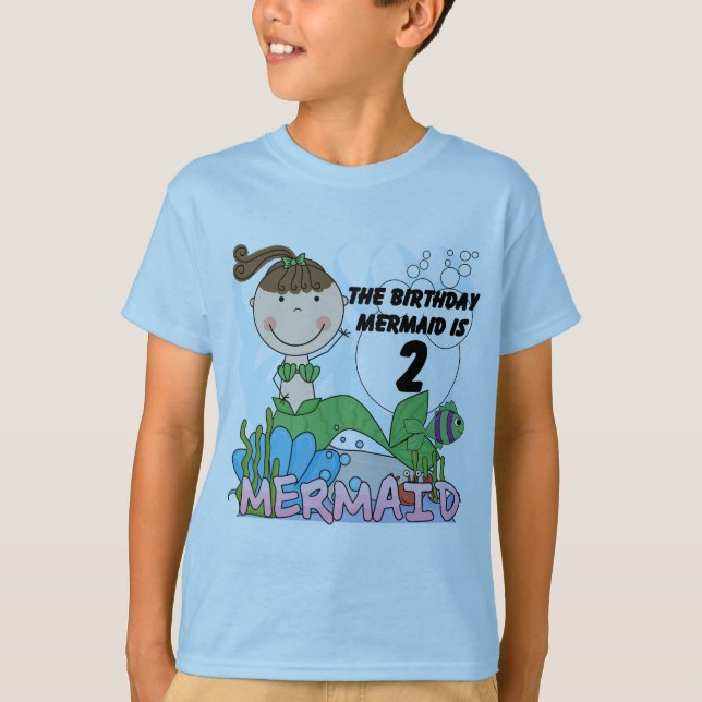 Sjöjungfru 2:a födelsedagskjortor och gåvor tee shirt (Framsida)