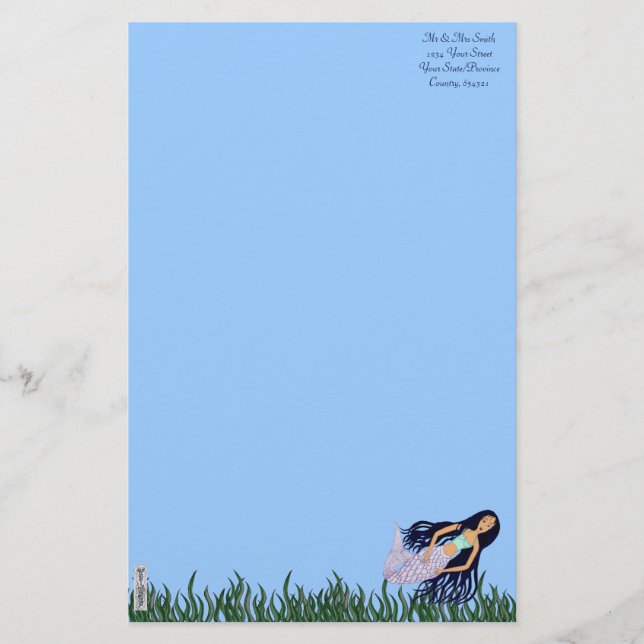 SJÖJUNGFRU 2 BREVPAPPER (Framsida)