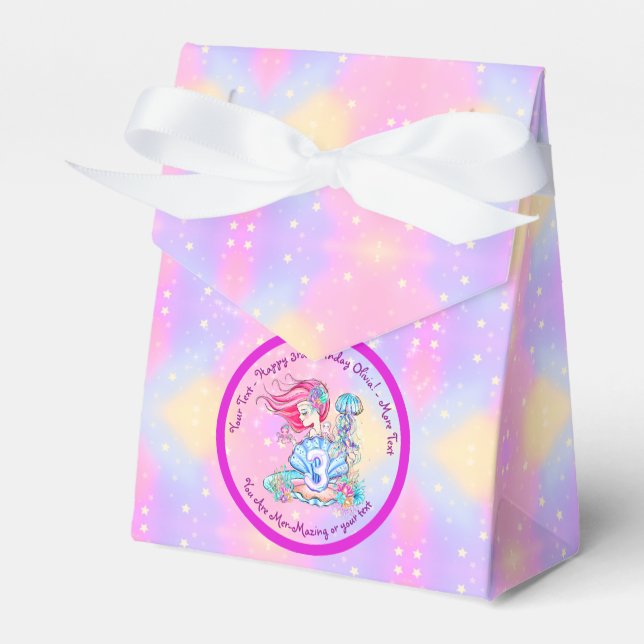 Sjöjungfru 3:e födelsedag Ändra text anpassa Presentaskar (Framsidan Sidan)