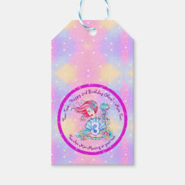 Sjöjungfru 3:e födelsedag Ändra text anpassa Presentetikett