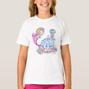 Sjöjungfru 4e födelsedagen T-Shirt