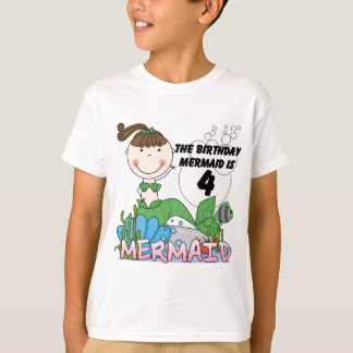 Sjöjungfru 4e födelsedagen T-tröjor och presenter Tee Shirt