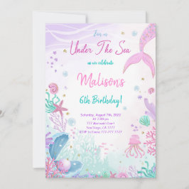 Sjöjungfru 6e födelsedag inbjudningar