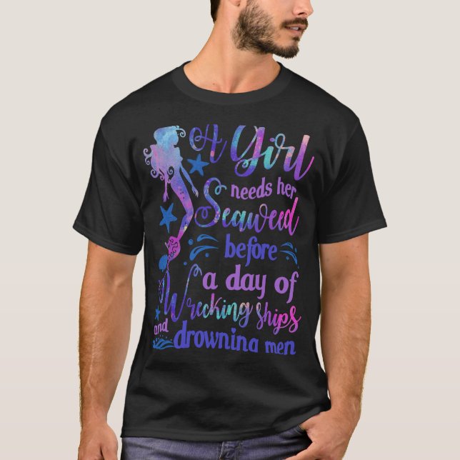 Sjöjungfru A Girl behöver hennes Sjögräs Ariel för T Shirt (Framsida)