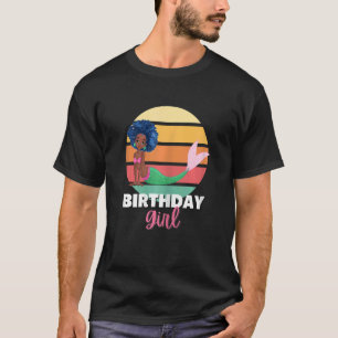 Sjöjungfru Afro Girl Birthday African Youth T Shirt