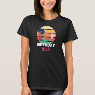 Sjöjungfru Afro Girl Birthday African Youth T Shirt