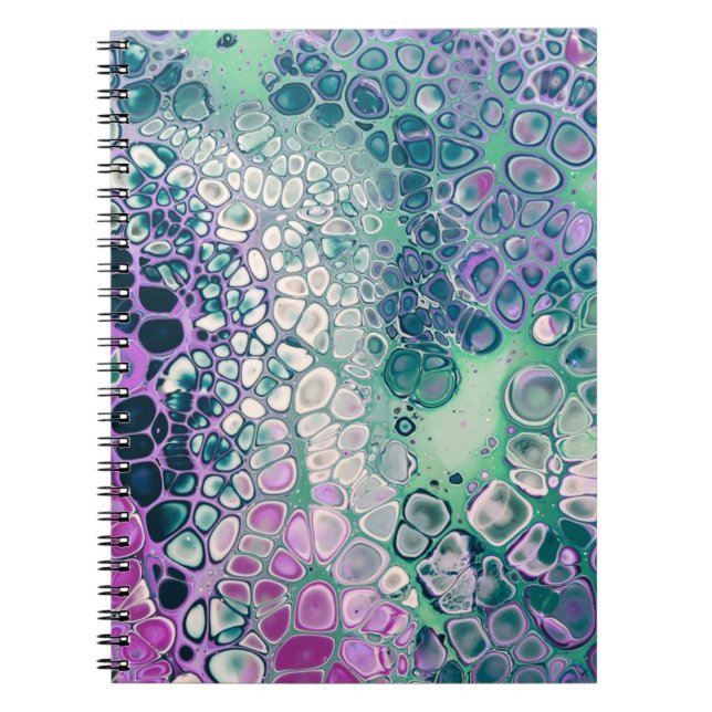 Sjöjungfru Akrylpur, Coola Färgfylld Abstrakt Anteckningsbok (Framsidan)