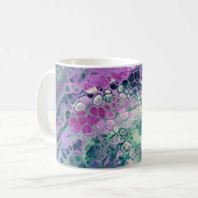 Sjöjungfru Akrylpur, Coola Färgfylld Abstrakt Kaffemugg (Framsida vänster)