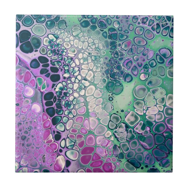 Sjöjungfru Akrylpur, Coola Färgfylld Abstrakt Kakelplatta (Framsidan)