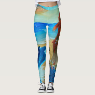Sjöjungfru All över damaskerhavdamasker Leggings