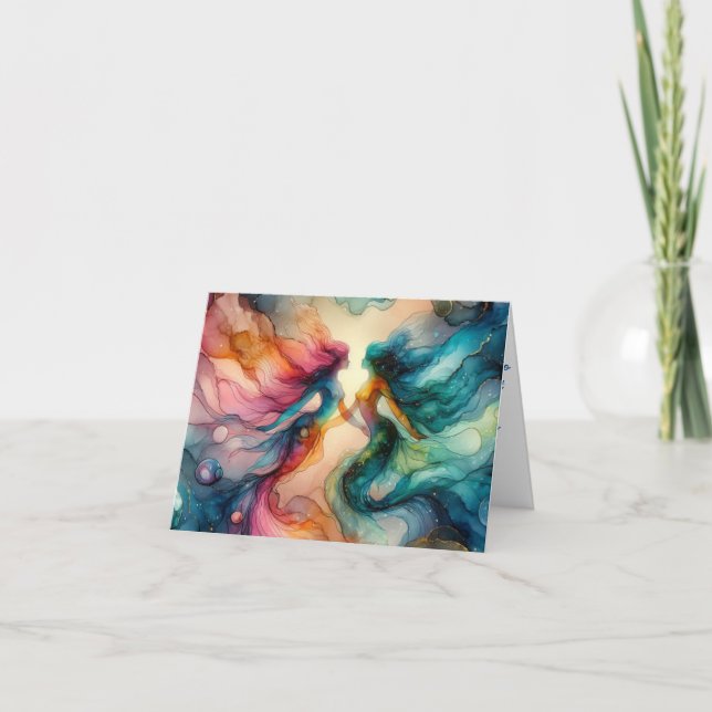 SJÖJUNGFRU ÄLSKARE VIBRANT ALCOHOL BLÄCK KORT (Framsida)