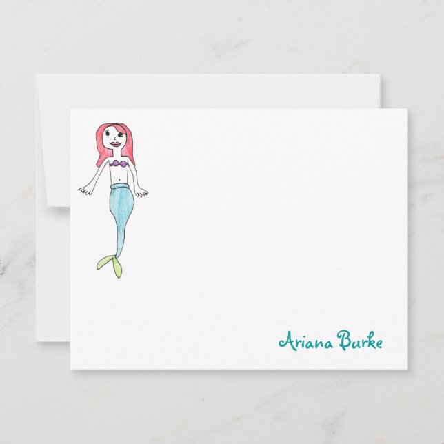 Sjöjungfru Anpassningsbar Stationery-skydd Anteckningskort (Framsida)