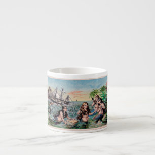 Sjöjungfru Antique Magic Nautical Ocean Espressomugg