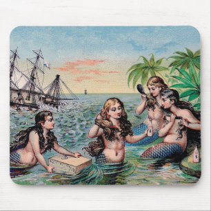 Sjöjungfru Antique Magic Nautical Ocean Musmatta