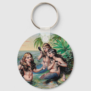 Sjöjungfru Antique Magic Nautical Ocean Nyckelring