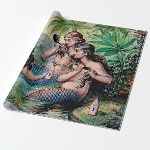 Sjöjungfru Antique Magic Nautical Ocean Presentpapper