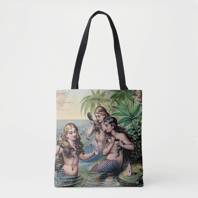Sjöjungfru Antique Magic Nautical Ocean Tygkasse (Framsida)