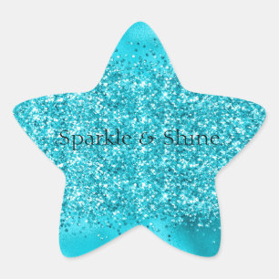 Sjöjungfru Aqua Confetti Gnistra Glitter Stjärnformat Klistermärke