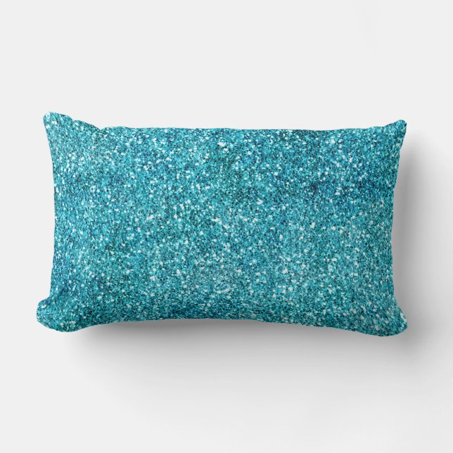 Sjöjungfru Aqua Glitz Glitter Lumbarkudde (Framsida)