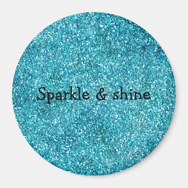Sjöjungfru Aqua Glitz Glitter Magnet (Framsidan)
