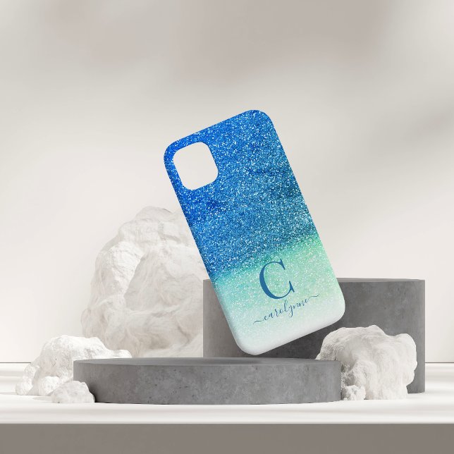 Sjöjungfru Aqua Teal Blue Ombre Gnistra Glitter (Skapare uppladdad)