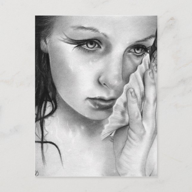 Sjöjungfru Aquamarine Tides Postcard Vykort (Framsida)