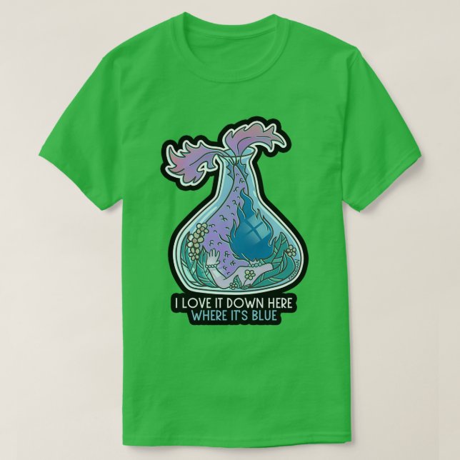 Sjöjungfru Aquarium-flickpresent T Shirt (Design framsida)
