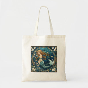 Sjöjungfru Art nouveau Art Deco Stil Blue Tygkasse