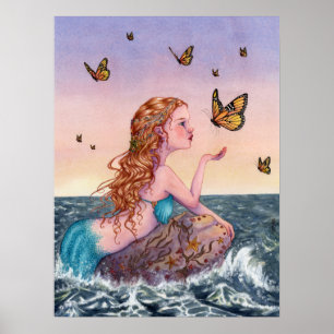 Sjöjungfru Art Poster - Ge mig tidningar