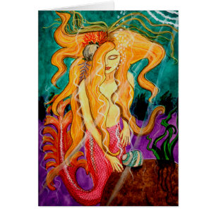 Sjöjungfru Art - "Sanibel Siren" - av Sång Ochs Hälsningskort