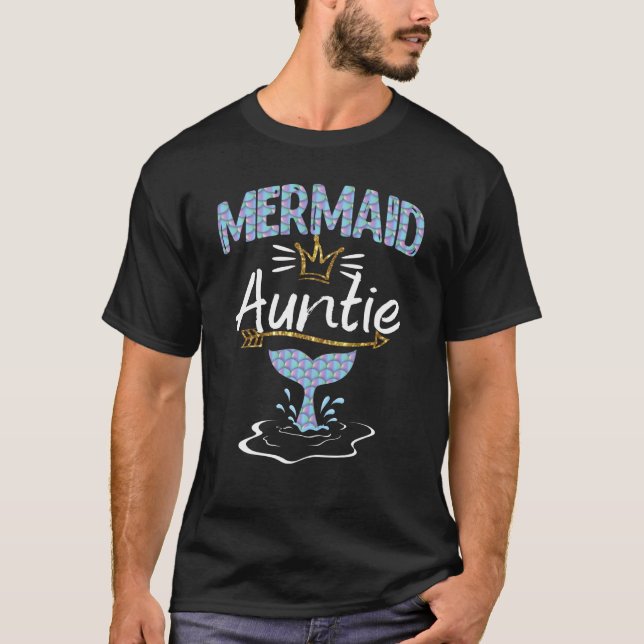 Sjöjungfru Auntie Funny Moster Women Family Matchi T Shirt (Framsida)