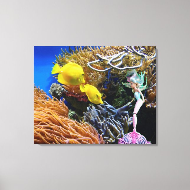 Sjöjungfru av Berömden i världen. Canvastryck (Framsida)