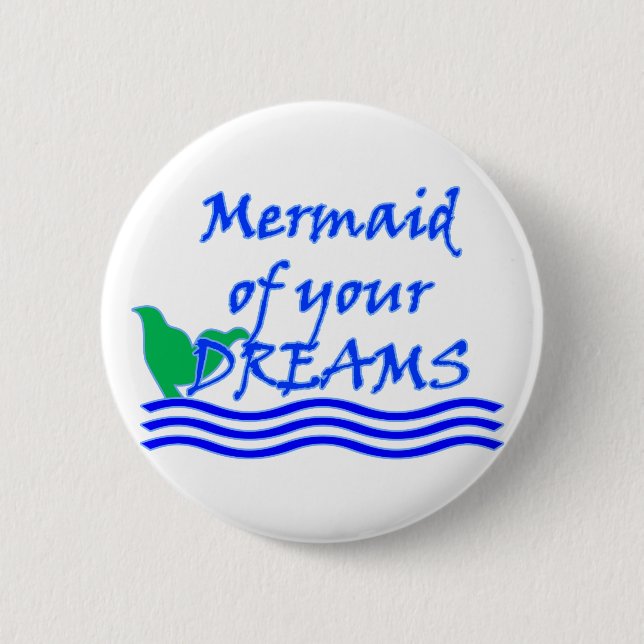 Sjöjungfru av dina drömmar (blå) knapp (Framsida)