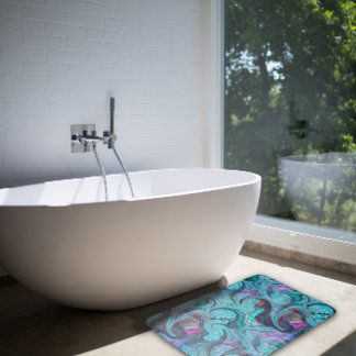 Sjöjungfru av färgstark Abstrakt Mosaic eller Drag Badrumsmatta