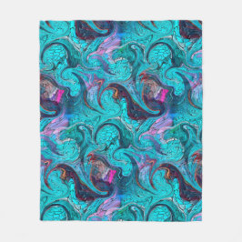 Sjöjungfru av färgstark Abstrakt Mosaic eller Drag Fleecefilt