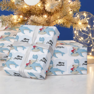 Sjöjungfru av fritidsstrand vid jul presentpapper