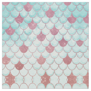 Sjöjungfru av Glitter i Girly Teal Rosa Tyg