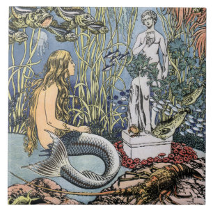 Sjöjungfru av Ivan Bilibin Kakelplatta